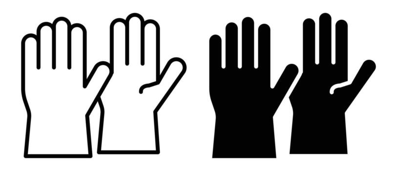 Outline of two hands in different colors, symbolizing diversity and unity vector