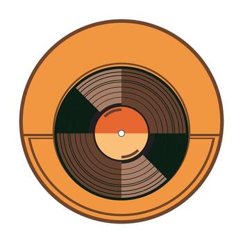 Retro Style Vinyl Record Design with Text Space vector