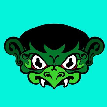 Japanese ghost traditional yokai mask kappa for illustration apparel and tshirt vector