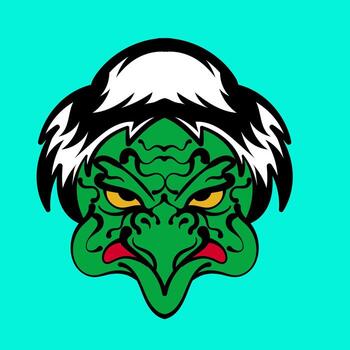 Japanese ghost traditional yokai mask kappa for illustration apparel and tshirt print vector