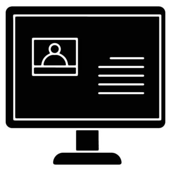 Sleek Digital Monitor Icon Displaying a User Profile Interface for Online Accounts and Personal Data Management Applications vector