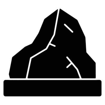 Abstract iceberg icon representing hidden dangers, critical challenges, and the need for risk prevention in complex environments vector