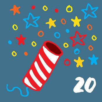 Navidad adviento calendario tarjeta diseño con vistoso papel picado vector