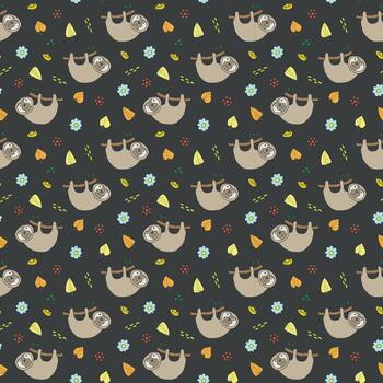 un modelo con un perezoso y flores en eso vector