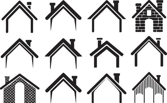 Roofs Silhouette Collection for Architecture and Structure vector