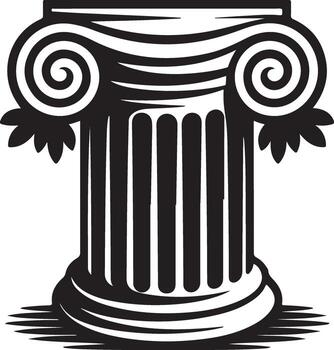 Ionic Column Symbol Ancient Classical Architecture Illustration vector
