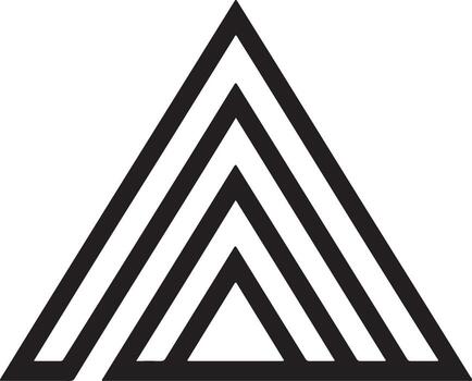 Abstract geometric design featuring concentric triangles in black and white style vector