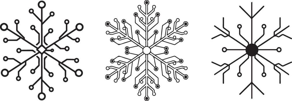 ai copo de nieve red futurista invierno circuito Arte ilustrando artificial inteligencia y tecnología fusión vector