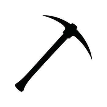 Black silhouette of a pickaxe tool on a white background mining digging vector