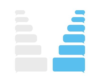 Chatting in smartphone. Send or receive sms on app. Speech bubble message on phone. Chat, message bubbles. vector