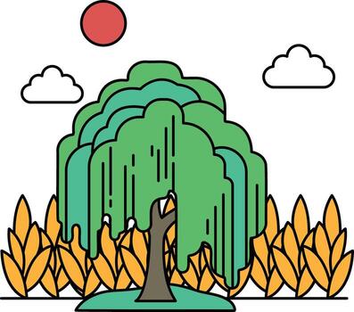 un árbol con un grande maletero vector