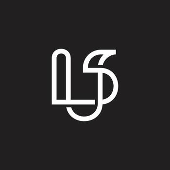 letter ub lowercase linked overlapping linear logo vector
