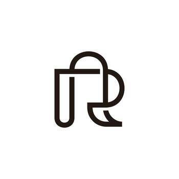 letter Rn simple linked overlapping linear logo vector