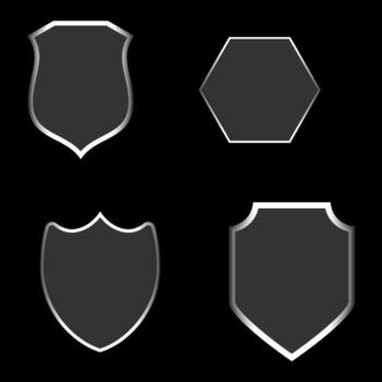 Light frame liquid glass elements with glowing effect, circles, stars, futuristic HUD interface design set for web and mobile apps, illustration vector