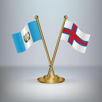 Guatemala and Faroe Islands table flag relation, with gradient background vector