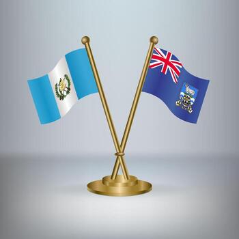 Guatemala and Falkland Islands table flag relation, with gradient background vector