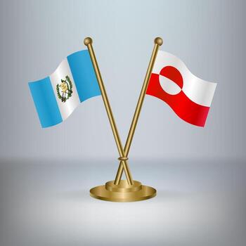 Guatemala and Greenland table flag relation, with gradient background vector