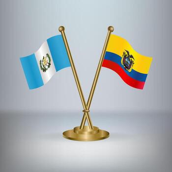Guatemala and Ecuador table flag relation, with gradient background vector