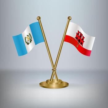 Guatemala and Gibraltar table flag relation, with gradient background vector