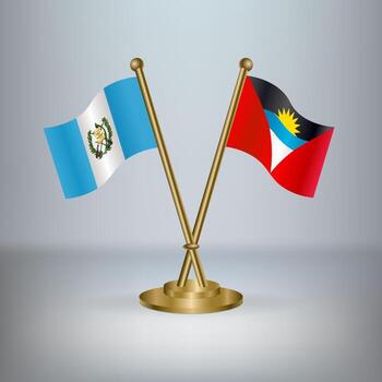 Guatemala and Antigua and Barbuda table flag relation, with gradient background vector