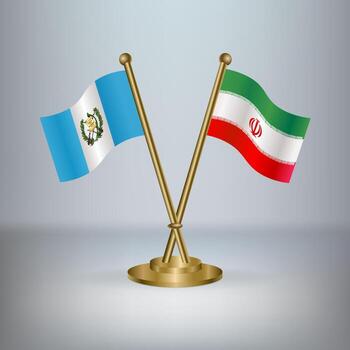Guatemala and Iran table flag relation, with gradient background vector