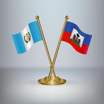 Guatemala and Haiti table flag relation, with gradient background vector