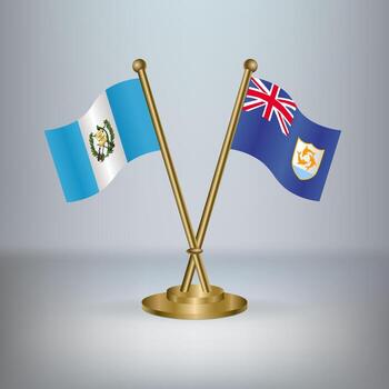 Guatemala and Anguilla table flag relation, with gradient background vector