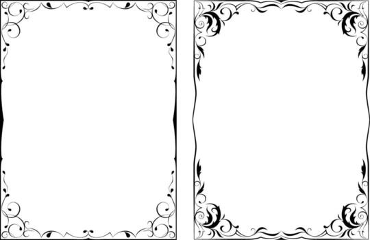 a set of vintage frames for graphic works and design, cover art and certificates, clipart on a white background, retro style with abstract elements, leaves vector