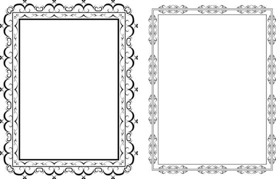 a set of vintage frames for graphic works and design, certificates, clipart on a white background, retro style with abstract elements vector