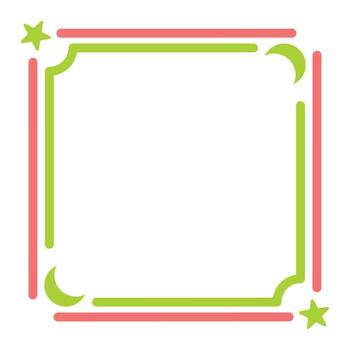 abstract decorative boho border decorative frame with moon and star vector