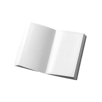 Open blank book with clean white pages and a subtle shadow isolated on white background isolated on transparent background photo