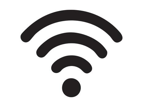 Black wifi signal icon, isolated on white background. concept of wireless, internet connectivity, network symbol, technology, digital communication, design element vector