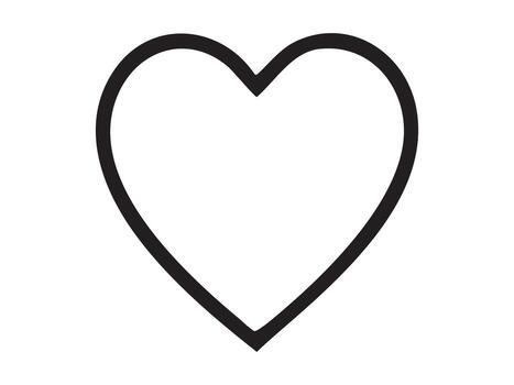 Black outline of heart icon isolated on white background, illustration. concept of love, romance, symbol, valentine, design element, icon, logo, decoration, graphic art vector