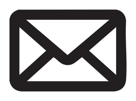 negro contorno de sobre con letra símbolo, aislado en blanco antecedentes. concepto de correo electrónico icono, comunicación, correo servicio, mensaje, correspondencia, diseño elemento vector