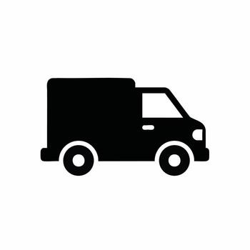 Delivery Van Icon Isolated on White Background for Web and Graphic Design Elements vector