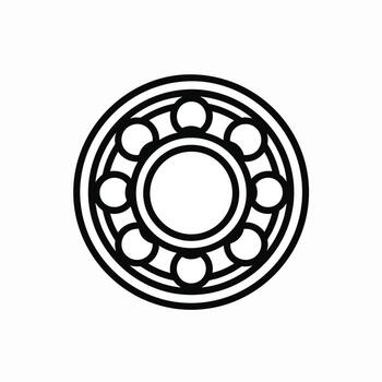 Bearing illustration rotating mechanism component engineering design simple for mechanical concepts vector