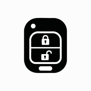 Car Remote Key Icon Featuring Lock and Unlock Symbols Representing Vehicle Security Systems vector