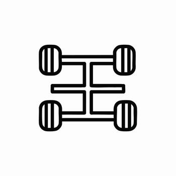 Car chassis icon automotive engineering symbol representing vehicle framework and construction technology vector