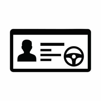 Driver license identification icon graphic design element for personal identification security and privacy driving vector