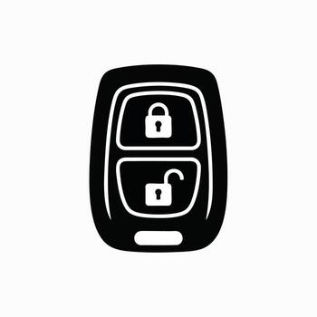 Car remote control key fob with lock and unlock buttons isolated graphic vector