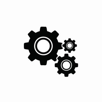 Gear Mechanism Illustration with Three Interlocking Cogs Representing Teamwork and Industrial Processes vector