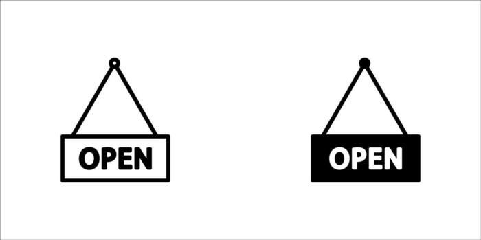Open sign icon . Simple design on white background. vector