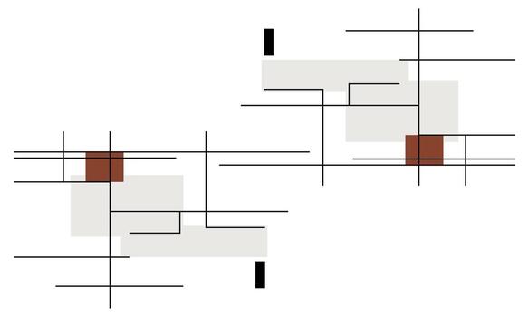 Two squares with lines and squares on them vector