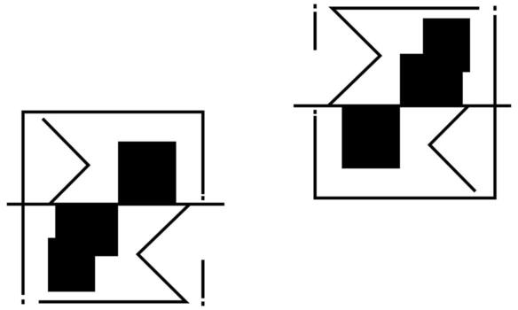 Two black and white squares with the same shape vector