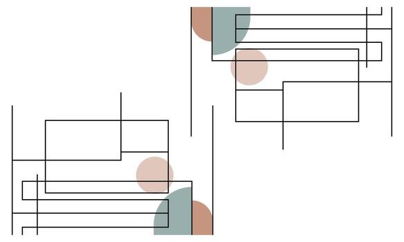 dos diferente geométrico formas son mostrado en diferente colores vector