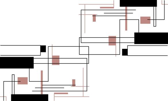 A diagram of a square with black and red lines vector