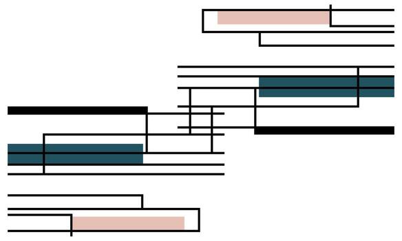A diagram of a series of lines and squares vector