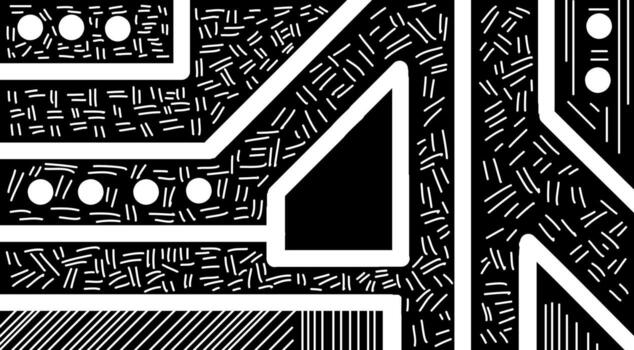 Abstract straight line pattern black and white background. vector