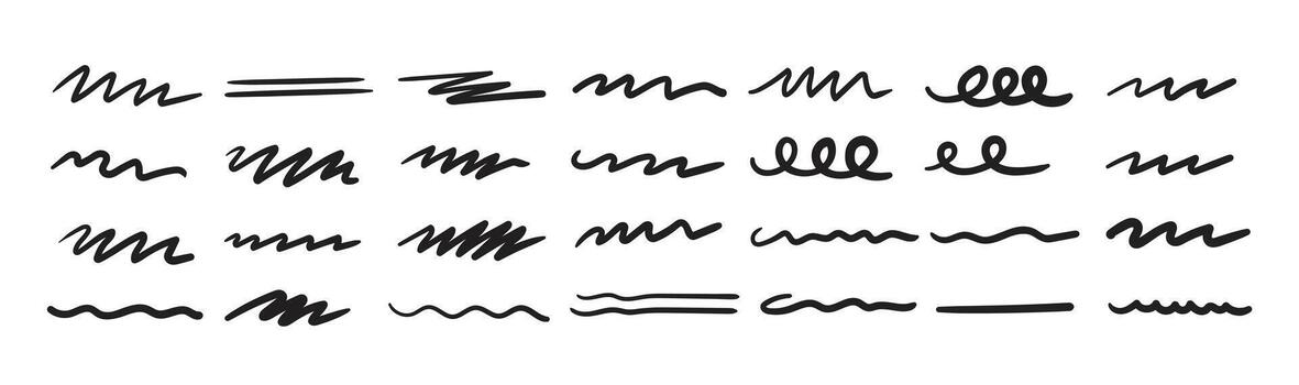 Set of hand drawn scribble lines for design vector