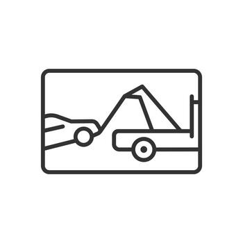 tow avay zone icon, no parking any time, thin line symbol on white background vector